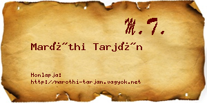 Maróthi Tarján névjegykártya